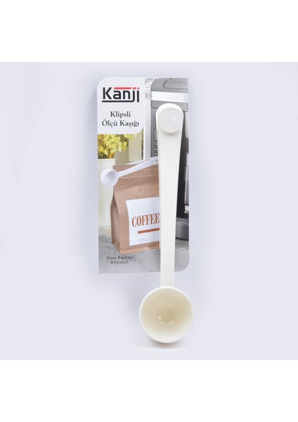 Klipsli Çay Kahve Ölçü Kaşığı - Beyaz