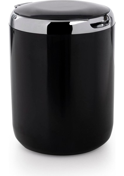 Pasifik Kapaklı Çöp Kovası, 3lt, 15.5X20 Cm, Siyah