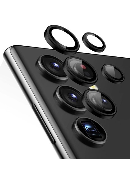 Samsung Galaxy S23 Ultra Tekli Kamera Lens Koruma Camı Siyah
