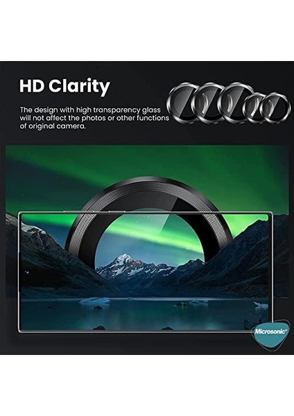 Samsung Galaxy S23 Ultra Tekli Kamera Lens Koruma Camı Siyah