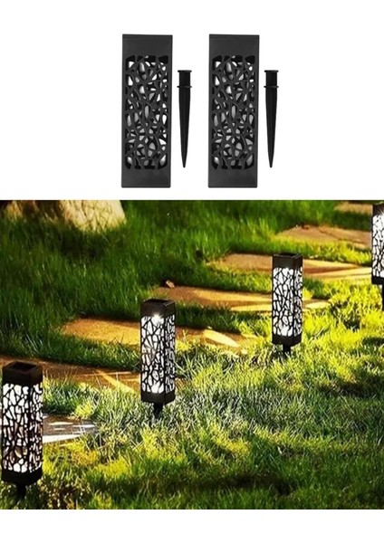 2 Li Set Güneş Enerjili Yürüyüş Yolu, Güneş LED Işıkları Gün Işığı Açık Bahçe Dekoratif Güneş Enerjisi Işıkları Suya Dayanıklı Veranda Çim Driveway Peyzaj Süslemeleri İçin Peyzaj Işıkları