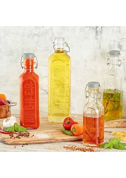 Ütü Şişesi 600 ml | Yağ, Meyve Suyu ve Şurubu Muhafaza Etmek ve Muhafaza Etmek İçin | Silikon Conta Sayesinde Sızdırmaz | Doldurma Göstergeli Şişe | Şişe Kıskaç Kilit modelleri
