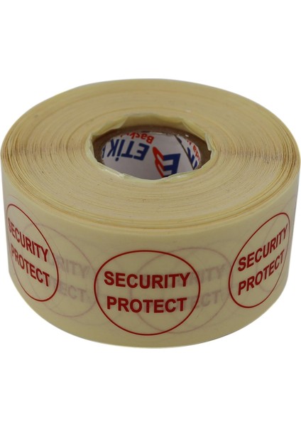 Etiketler , Hazır Al Hızlı Al Pp Şeffaf Security Protect(Güvenlik Koruma) Etiketi 30MM Çap 1000 Adet