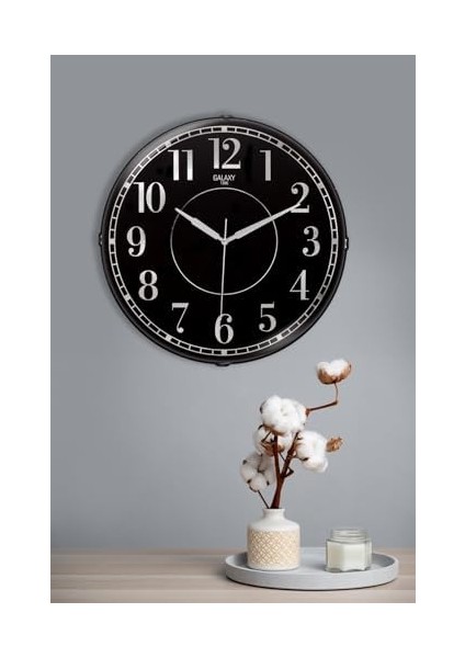 Exclucive Compass Serisi Bombeli Klasik Kadranlı Ev ve Ofis Duvar Saati 35 cm Siyah fiyatları