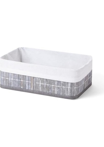 Bambu Çok Amaçlı Saklama Kutusu Düzenleyici Orta Boy Organizer, Dekoratif Bambu Düzenleyici Gri (29 x 19 x 10 cm ) fiyatları