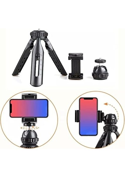 Profosyonel Telefon Tutucu Ayarlı Tripod 360 Derece Dönebilir Tripot