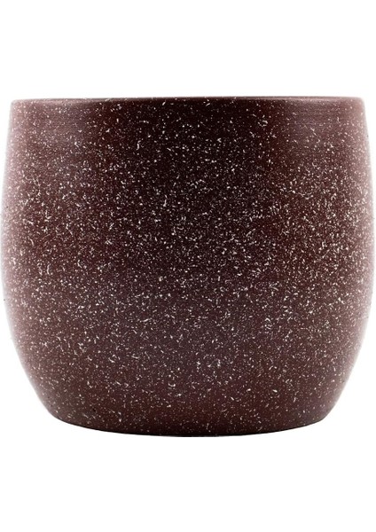 Tasarımı Ev Dekorasyon Aksesuar Bordo Granit Toprak Saksı Saksılık Salon Çiçeklik - 19 cm