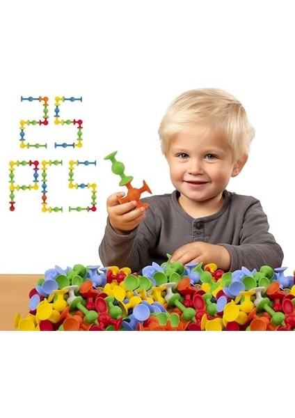 Vakum Moleküller 25 Parça 6 Figür Vakum ve Vantuzlu Molekül 1 Yaş ve Üzeri Eğitici Oyuncak modelleri