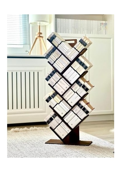 8 Raflı Ağaç Kitaplık - Modern Tasarım, Dayanıklı Ahşap, 90X36X18 Cm, Ev ve Ofis Dekorasyonu (Büyük) fiyatları