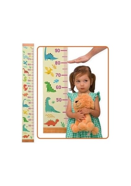 Doğum Günü Hediyesi Renkli Dinozorlar Duvar Cetveli modelleri