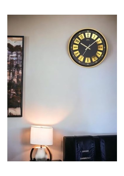 D-218-A-12 Parçalı Kadran 30 cm Sessiz Akar Duvar Saati Gold fiyatları