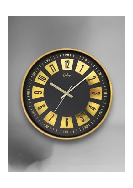 D-218-A-12 Parçalı Kadran 30 cm Sessiz Akar Duvar Saati Gold modelleri