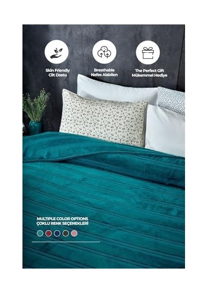 Yumuşak Çift Kişilik Battaniye Mayer 180 x 230 cm Turkuaz modelleri