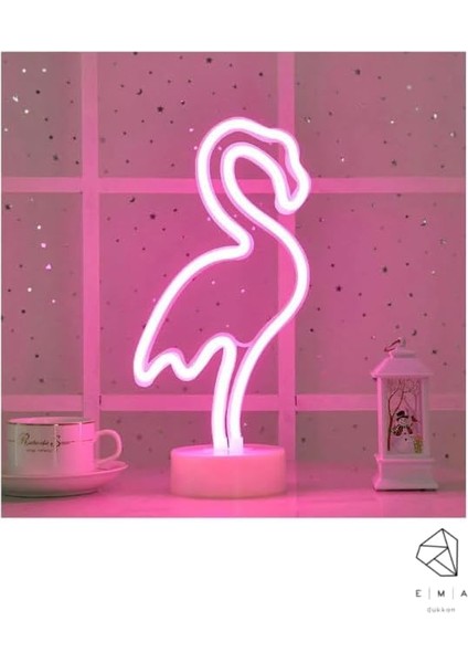 Dükkan Neon LED Işıklı Usb'li Gece Lambası Neon LED Işıklı Masa Lambası Dekoratif Aydınlatma (Flamingo) modelleri