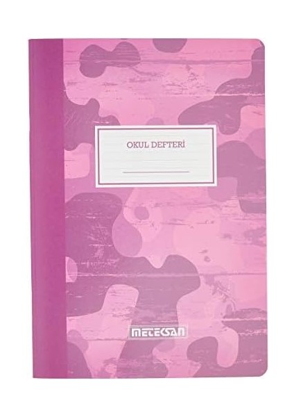 A4 Çizgili Okul Defteri Pembe Kamuflaj 80 Yaprak