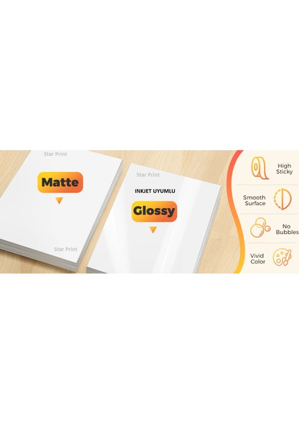 Yazıcılar Için Yapışkanlı Sticker Fotoğraf Kağıdı 10X15 50 Yaprak Parlak 200 gr modelleri