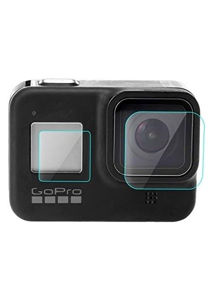 Hero 8 Temperli Cam Ekran Koruyucu, Gopro Hero 8 ile Uyumlu