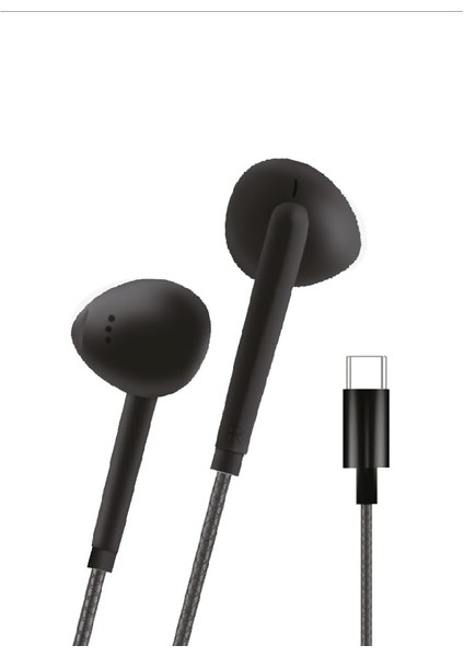 H36 Type-C Stereo Kulak Içi Kablolu Kulaklık Siyah