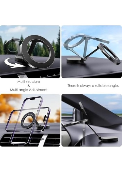 Araç Içi Telefon Tutucu Titreşime Dayanıklı Magsafe ile Uyumlu Araç Içi Telefon Tutucu Araç Içi Telefon Tutucu Kompakt iPhone 11-15 Pro Max 360° Oynar Başlık Metal Araç Içi Telefon Tutucu, fiyatları