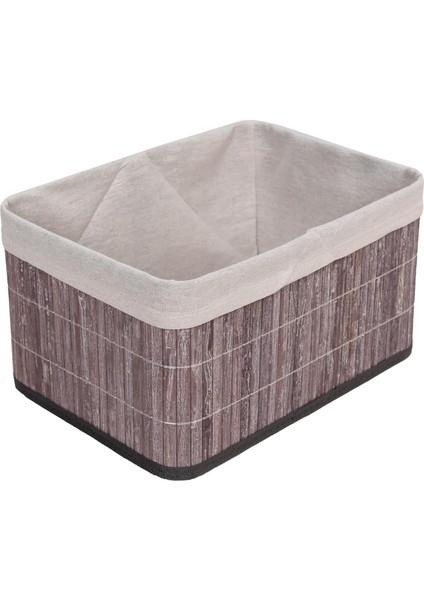 Bambu Çok Amaçlı Saklama Kutusu Düzenleyici Derin Boy Organizer, Dekoratif Bambu Düzenleyici Gri (32 x 23 x 17 cm )