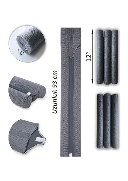 Çift Taraflı Kapı Altı Izolasyon Süngeri, Kapı Altı Rüzgar Önleyici, Ayarlanabilir, Soğuk Geçirmez, Toz Geçirmez, Eşik Altlığı (Gri) modelleri