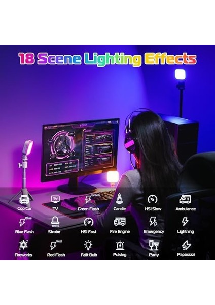U60 Rgb Video Işığı - 2.500 Mah Pil — Ayarlanabilir Renk Sıcaklığı - Siyah fiyatları