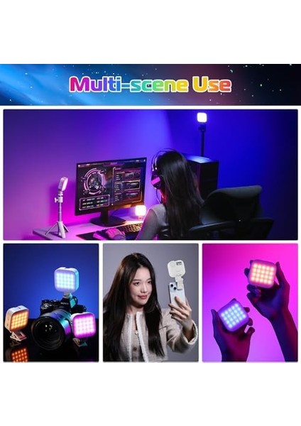U60 Rgb Video Işığı - 2.500 Mah Pil — Ayarlanabilir Renk Sıcaklığı - Siyah modelleri