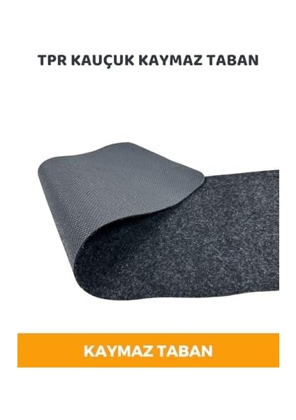 Kaymaz Taban Yıkanabilir Keçe Merdiven Halısı 76 x 20 Antrasit Çocuk Yaşlı Evcil Hayvan Yetişkin Güvenli Kolay Kurulabilir Adım Halısı (15 Adet)