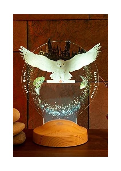 Potter Hediyesi Hogwarts Hedwig 3D LED Lamba, Hediye Baykuş Gece Lambası modelleri