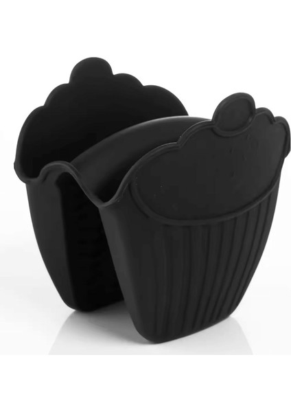 Silikon Fırın Eldiveni, Farklı Renk Seçenekleriyle, 2 Adet (Siyah)