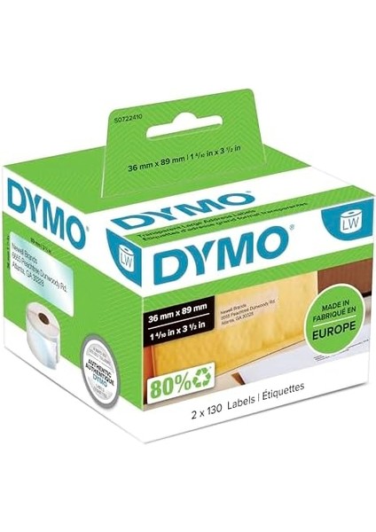 S0722410, Lw Geniş Adres Etiketi, (89 x 36 Mm) 260 Etiket/paket, Şeffaf - (99013) fiyatları