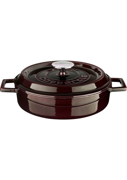 Metal Premium Serisi - Döküm Çok Amaçlı Tencere, Yuvarlak, 24 Cm, Majolik Mor