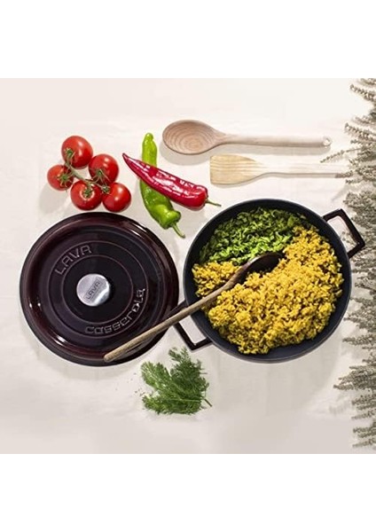 Metal Premium Serisi - Döküm Çok Amaçlı Tencere, Yuvarlak, 24 Cm, Majolik Mor