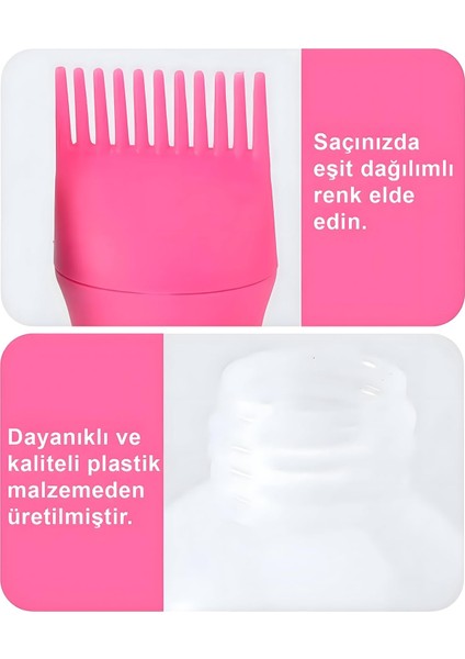 Taraklı Saç Boyama ve Bakım Yağı Uygulama Şişesi 1 Adet 120 ml Saç Dip Boyası Aplikatörü