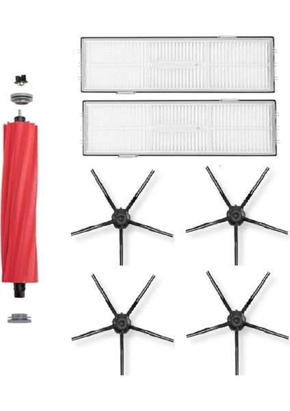 Siyah Roborock S7 S7 Max S7 Ultra T7 T7S Ana Fırça,hepa Filtre,yan Fırça Set-7 Parça Roborock S7 S7 Max S7 Ultra T7 T7S ile Uyumlu