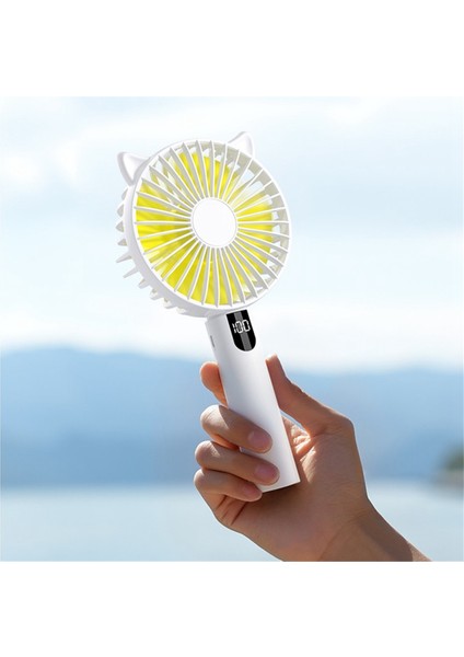 V10 Pro 1200MAH Elde Taşınabilir, Dijital Ekranlı, Çok Fonksiyonlu, Kullanışlı Taşınabilir Fan, (Yurt Dışından)