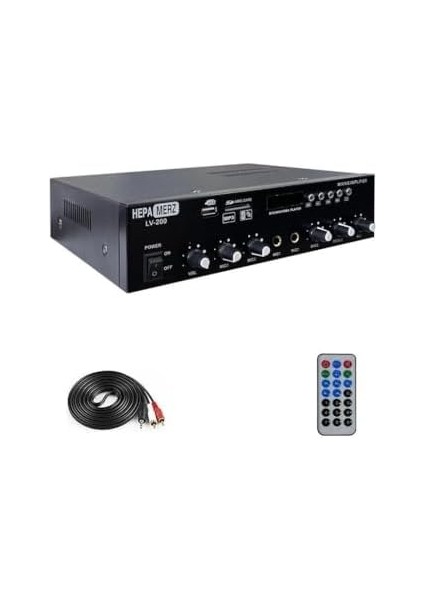 Merz LV-200 100V Trafolu ve 4-16 Ohm Mixer Amfi 200W Anfi Bluetooth USB