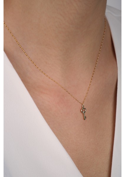 14 Ayar Altın Aynalı Zincir Anahtar Kolye fiyatları