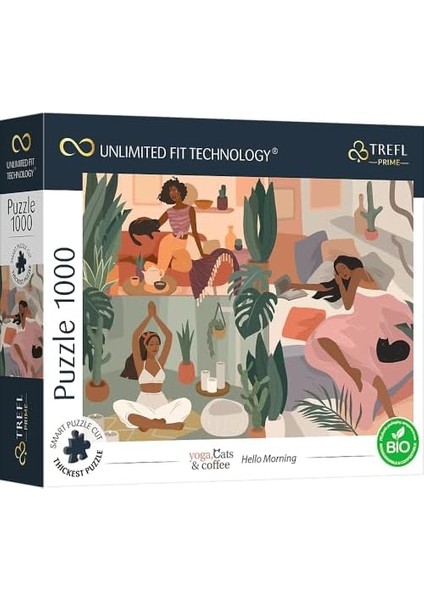 10694 1000 Element En Kalın Karton Organik Eco Kediler Kahve Eğlence Yetişkinler ve Çocuklar Için Eğlence 12+ Bulmaca Yoga, Kediler ve Kahve: Merhaba Sabah modelleri