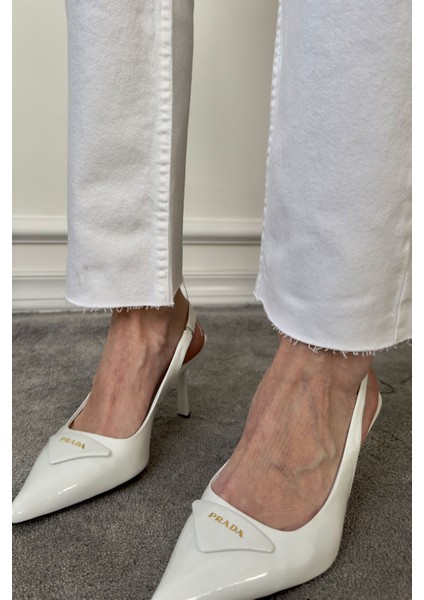 Kesik Paça Boyfit Jean- Beyaz indirimleri