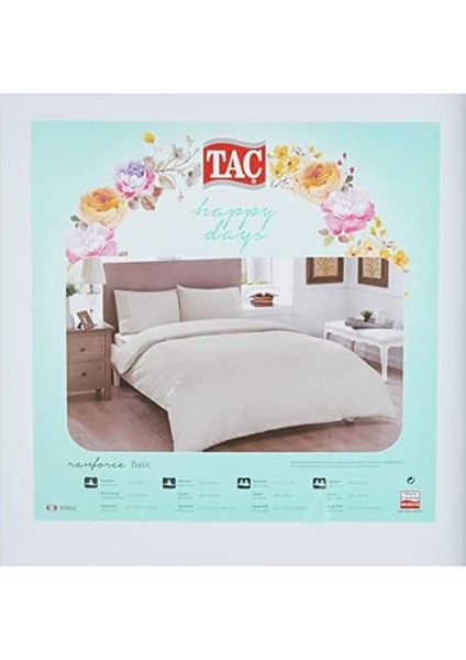 Basic Ranforce Düz Pamuk Nevresim Takımı, Taş, Çift Kişilik fiyatları