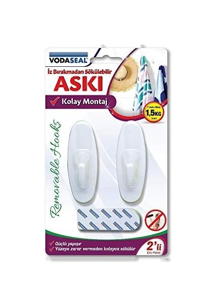 53.01.080 2'li Iz Bırakmaz Büyük Oval Askı, Beyaz