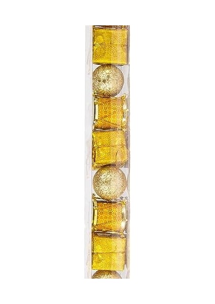 Yılbaşı Topu Aranjman Ağaç Süsü 13'lü Set Dore 3 cm .