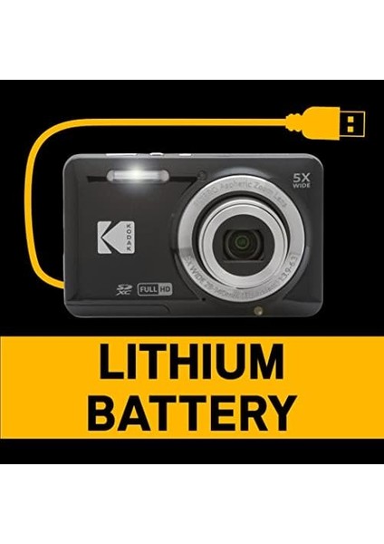 Friendly Zoom FZ55/5X Yakınlaştırma Dijital Fotoğraf Makinesi-Siyah