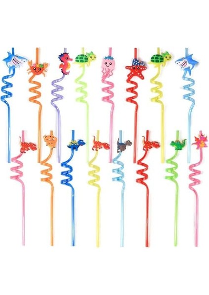 Home 4 Adet Kıvrımlı Plastik Pipet, Çocuklar İçin Eğlenceli Figürlü Tasarım, Renkli ve Dayanıklı İçecek Aksesuarları (4) fiyatları