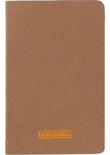 Notes 9X14 cm Karton Kapaklı Iplik Dikişli Defter, 24 Yaprak, Düz, Kahverengi