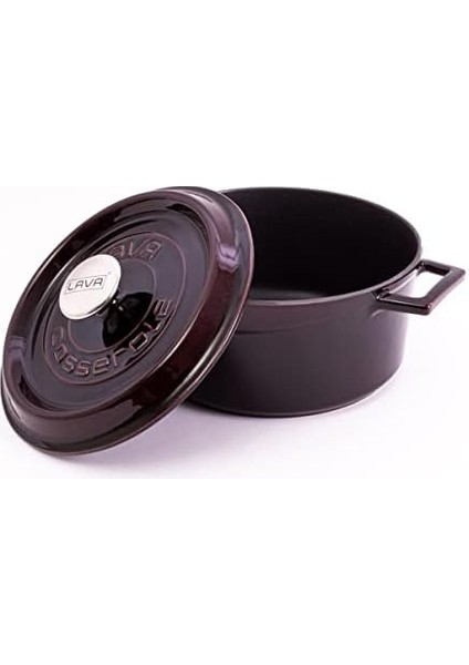 Metal Premium Serisi - Döküm Yuvarlak Tencere, 24 Cm, Majolik Mor