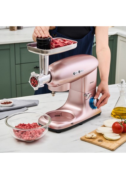 Multichef Stand Mikser 6 Kademeli Hız Ayarı Balon Çırpıcı Düz Karıştırıcı Hamur Kancası Mutfak Şefi 1900W 5,5 Lt (Kıyma Çekme /sucuk-Sosis/içli Köfte Aparatlı) fırsatları