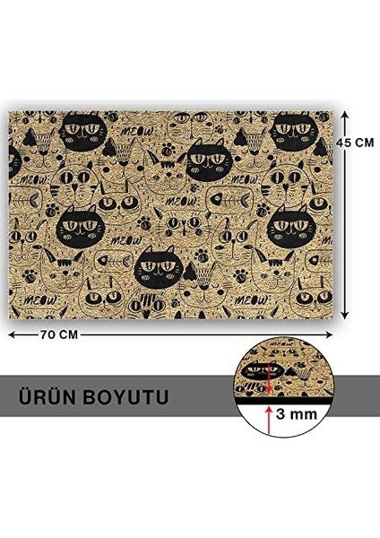 Tasarımlı Dekoratif Kapı Önü Paspas, Dış Mekan/ev Içi/banyo/mutfak/yatak Odası/giriş Paspasları (Kediler, 45 x 70) fiyatları
