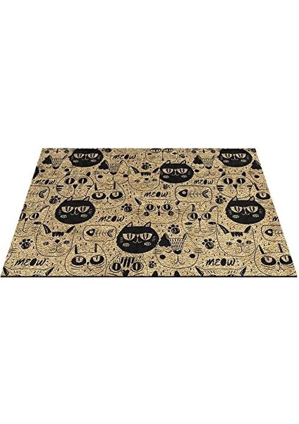Tasarımlı Dekoratif Kapı Önü Paspas, Dış Mekan/ev Içi/banyo/mutfak/yatak Odası/giriş Paspasları (Kediler, 45 x 70) modelleri